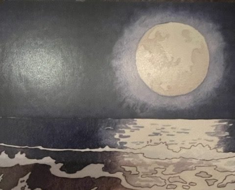 Full Moon reflecting on the water